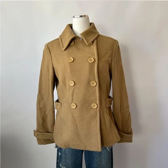 Express Design Studio Wool Blend double-breasted Peacoat Medium - Picture 2 of 8